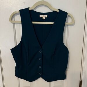 Moa Moa Teal Buttoned Vest Top
